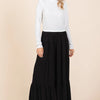 Mittoshop Tier Detail Smocked Elastic Waist Wide Leg Pants - Black