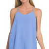 Zenana Woven Airflow Adjustable Strap V-Neck Cami - CORNFLOWER BLUE