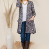 Celeste Full Size Leopard Open Front Contrast Cardigan - Grey Leopard