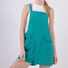 VERY J Sleeveless Double Gauze Overalls with Pockets - Green