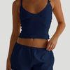V-Neck Cami and Shorts Set - Navy Blue