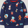 Children's Christmas Print Crew Neck Sweatshirt - Dark Navy