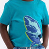 Children's Cool Shark Graphic Short Sleeve T-Shirt - Sky Blue