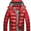 Men's Plus Size Lightweight Hooded Puffer Jacket - Red