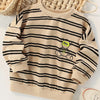 Children's Striped Bear Crew Neck Sweatshirt - Tan