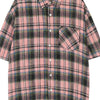 Men's Plaid Oversized Short Sleeve Shirt - Red