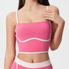 Millennia Contrast Trim Square Neck Active Cami with Detachable Chest Pads - Fuchsia Pink