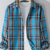Men's Plus Size Button Up Long Sleeve Shirt - Blue