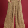 Umgee Jacquard Wide-Leg Pants - MUSHROOM