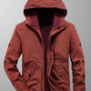 Men's Plus Size Casual Hooded Lightweight Jacket - Purplish Red