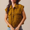 SO ME Triangle Quilting Stitch Button Up Knit Vest - KHAKI
