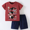 Children's Ocean Friends Graphic Tee & Cargo Shorts Set - Burgundy