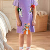 Children's Horse Short Sleeve Casual Dress - Lavender