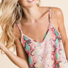 BiBi Snakeskin Low Gauge Sleeveless Top - PINK MULTI