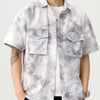 Men's Plus Size Button Up Short Sleeve Shirt - White