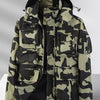 Men's Plus Size Multi-Pocket Hooded Outdoor Jacket - Camouflage Khaki