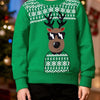 Children's Christmas Reindeer Graphic Crewneck Sweatshirt - Green