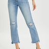 RISEN Full Size High Rise Distressed Cropped Straight Jeans - Medium