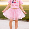 Children's Graphic T-Shirt and Skirt Set - Blush Pink