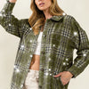 BiBi Allover Clear Sequins Vintage Plaid Jacket - OLIVE MULTI