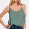Zenana Two Layered Spaghetti Strap Cami - Ash Jade