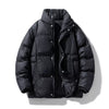 Men's Plus Size Warm Padded Puffer Jacket - Black