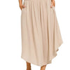 Zenana Woven Crinkle Smocked Waist Maxi Skirt W Pockets - SAND BEIGE