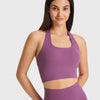 Millennia Breathable Halter Neck Sports Bra - Purple