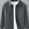 Men's Plus Size Button Up Long Sleeve Shirt - Dark Gray