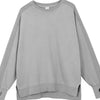 Men's Side Slit Round Neck Long Sleeve Sweatshirt - Gray