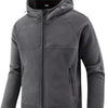 Men's Plus Size Zip Up Hooded Fleece Jacket - Dark Gray