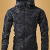 Men's Camouflage Zip Up Hooded Jacket - Black