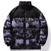 Men's Full Size Printed Padded Winter Coat Plus Size - Mauve