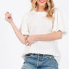 Ces Femme Textured Puff Sleeve Top - Ivory