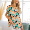 Sew In Love Wrinkle-Free Geometric Short Sleeve Shirt - Mint/N.Orange