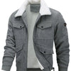 Men's Plus Size Corduroy Sherpa Lined Winter Coat - Gray