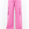 American Bazi Full Size Drawstring Wide Leg Cargo Pants Plus Size - Dusty Rose