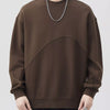 Men's Plus Size Round Neck Long Sleeve Sweatshirt - Coffee
