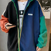 Men's Color Block Zip Up Jacket - Navy