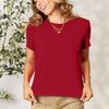 Basic Bae Full Size Round Neck Short Sleeve T-Shirt - Deep Red