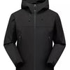 Men's Full Size Waterproof Hooded Zip Up Jacket Plus Size - Black