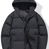Men's Plus Size Hooded Padded Winter Coat - Dark Gray