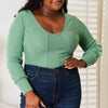 Basic Bae Scoop Neck Long Sleeve Top - Green