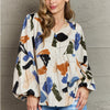 Hailey & Co Wishful Thinking Multi Colored Printed Blouse - Beige