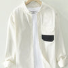 Men's Plus Size Button Up Long Sleeve Shirt - White