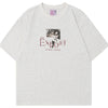Men's Graphic Short Sleeve Oversized T-Shirt - Flower Gray