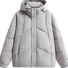 Men's Plus Size Hooded Padded Puffer Jacket - Khaki