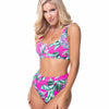 RIBBED ELASTIC BAND BIKINI SET - Pink
