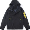 Men's Plus Size Hooded Waterproof Windproof Outdoor Jacket - Black