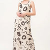 And The Why Square Neck Abstract Printed Maxi Dress - BEIGE